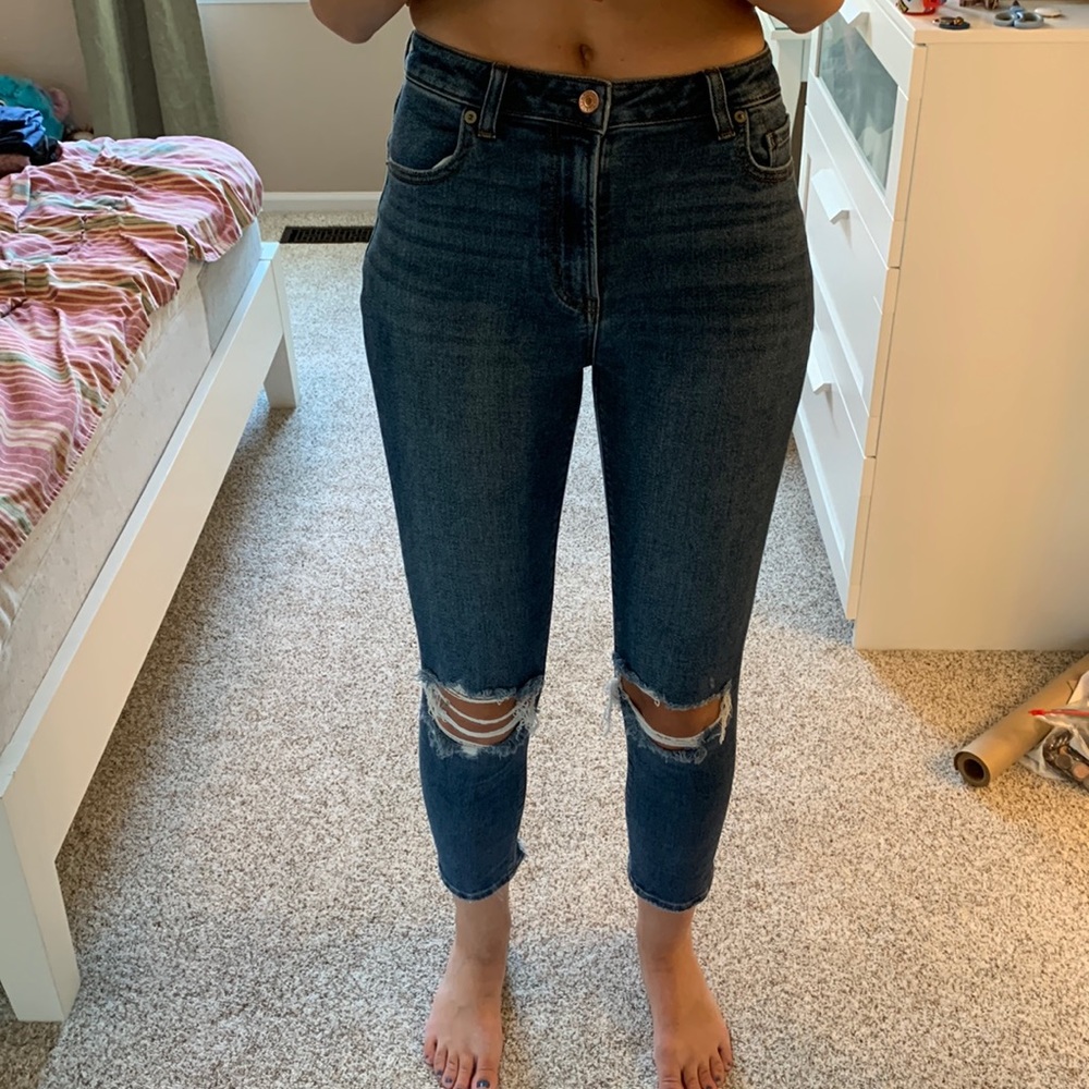 Dark Wash American Eagle Mom Jeans